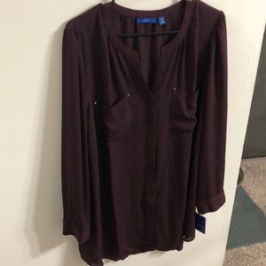 Apt. 9 long sleeve maroon/burgundy shirt